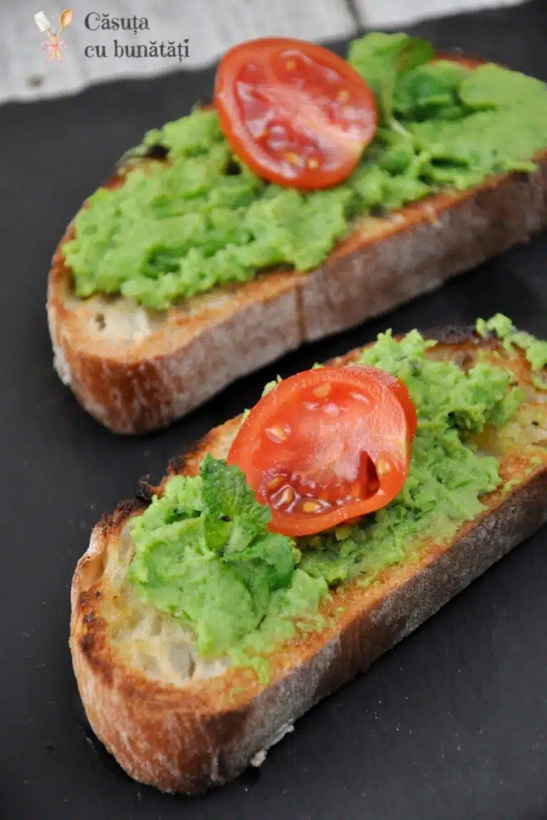 Bruschete de mazare cu menta, reteta aromata si usor de facut – VIDEO