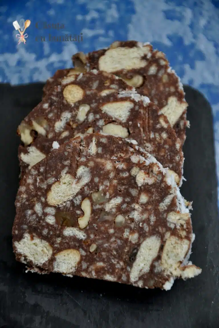 Salam de biscuiti, reteta clasica, ieftina si rapida VIDEO